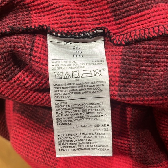 Old navy women’s thermal 2 piece red buffalo print sleep set size XXL. - Picture 5 of 11